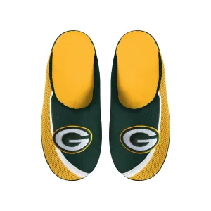 FOCO NFL Men's NFL Green Bay Packers 2022 Big Logo Color Edge Slippers