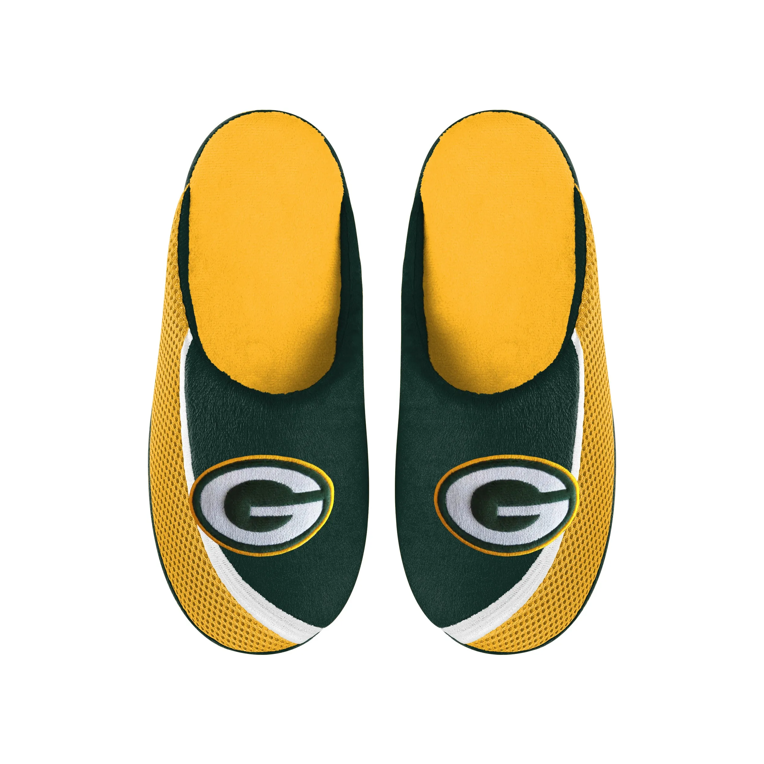 FOCO NFL Men's NFL Green Bay Packers 2022 Big Logo Color Edge Slippers