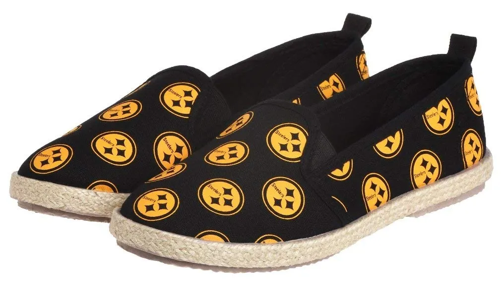 FOCO NFL Women's Pittsburgh Steelers Espadrille Canvas Shoe