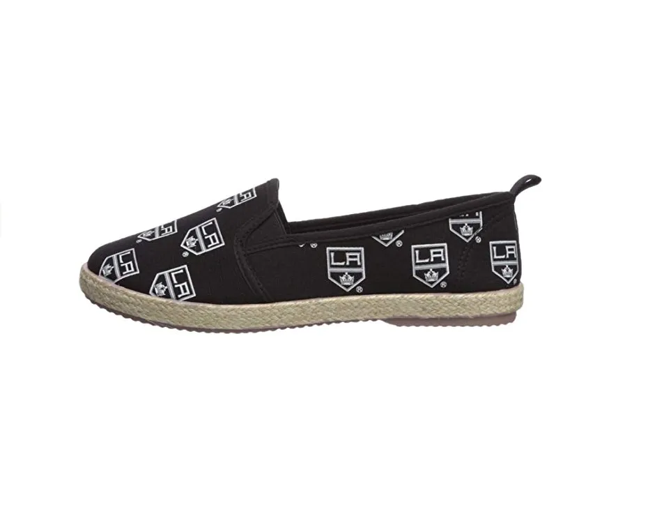 FOCO NHL Women's Los Angeles Kings Espadrille Canvas Slip On Shoe