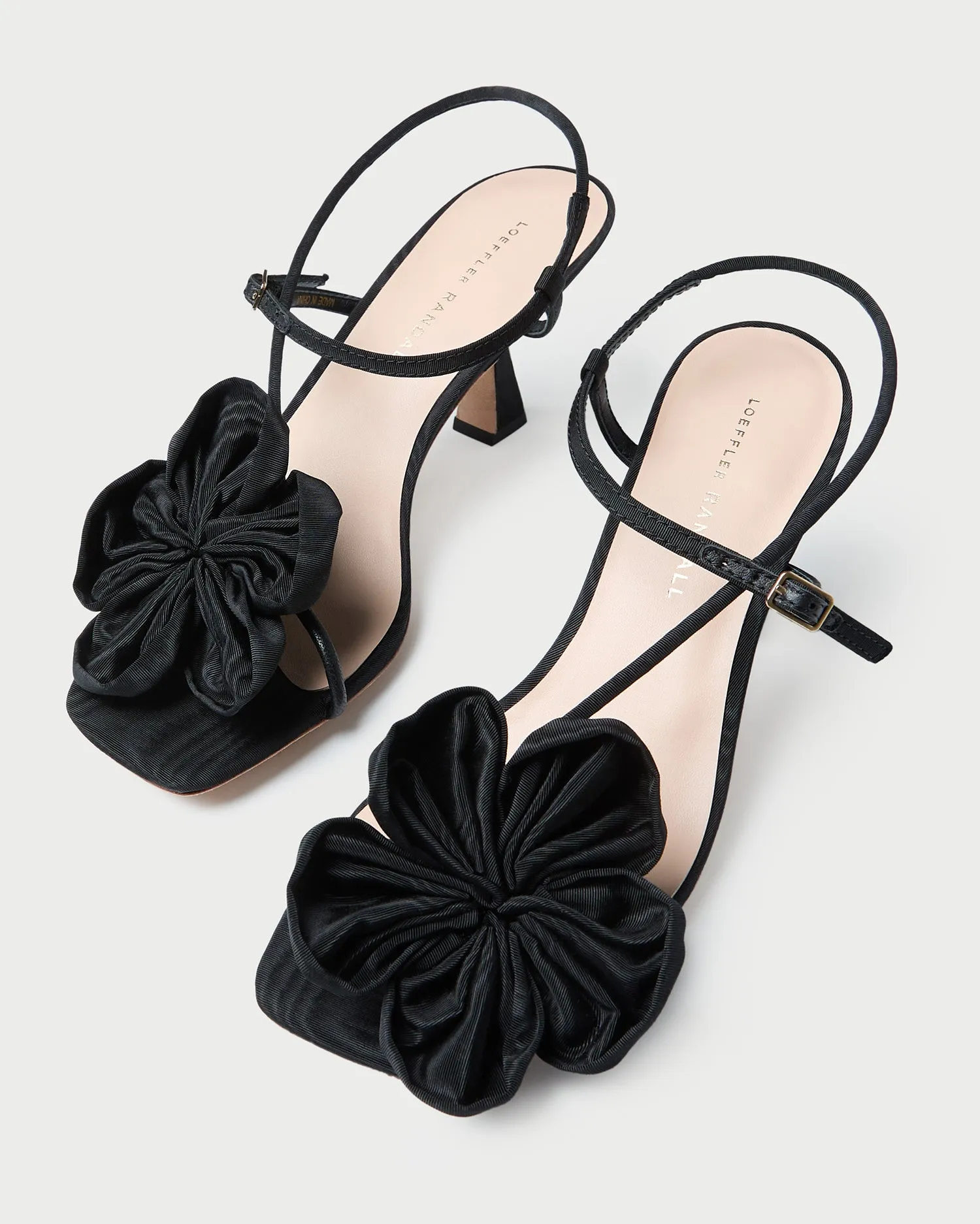 Frank Black Moiré Flower Sandal -LOEFFLER RANDALL