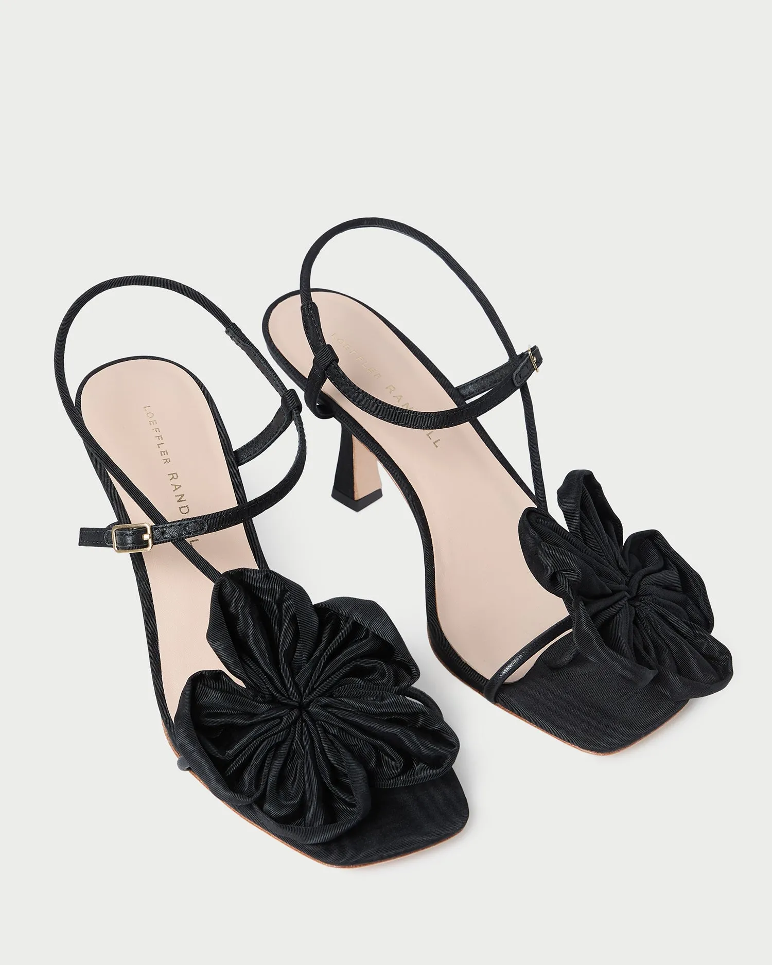 Frank Black Moiré Flower Sandal -LOEFFLER RANDALL