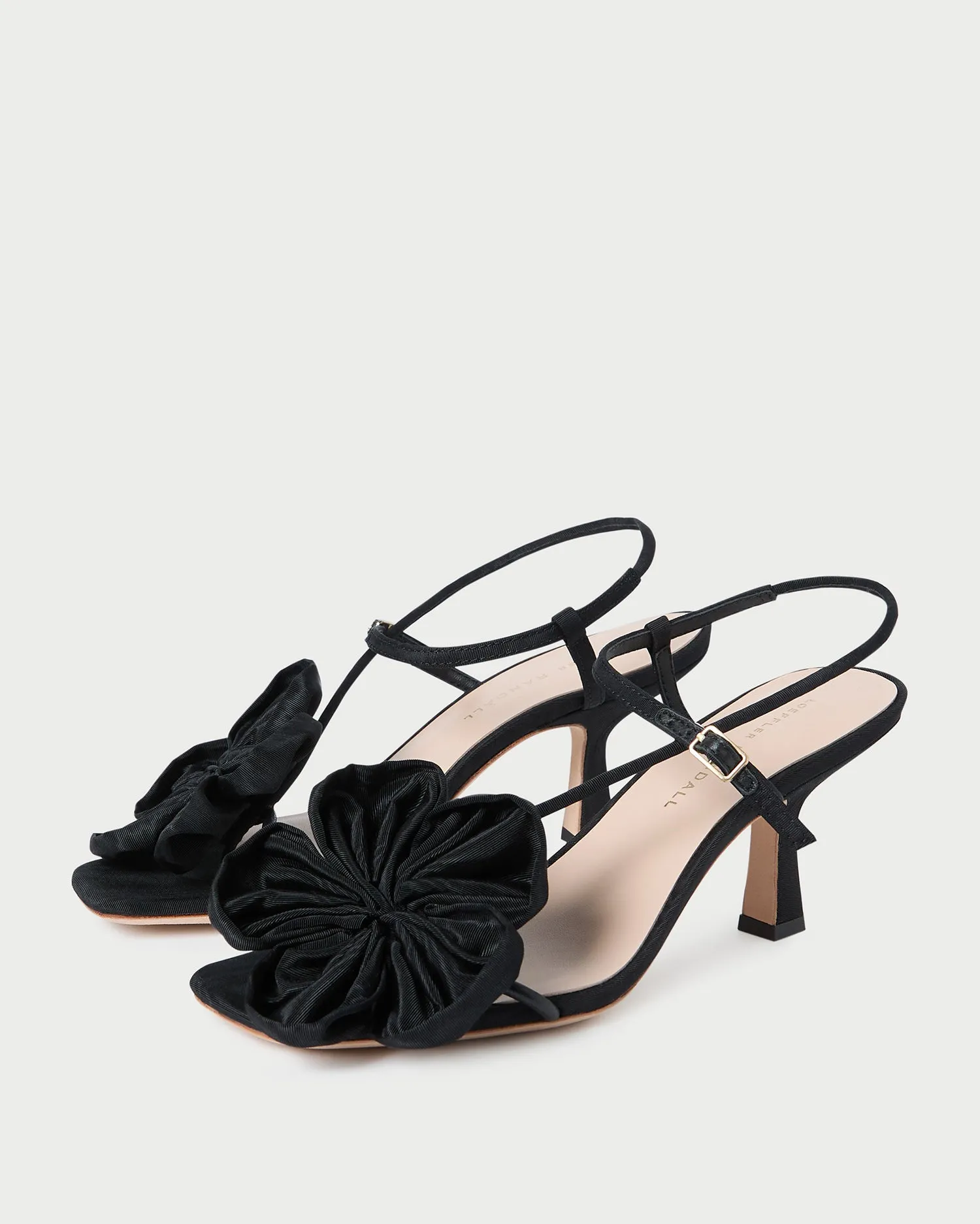 Frank Black Moiré Flower Sandal -LOEFFLER RANDALL