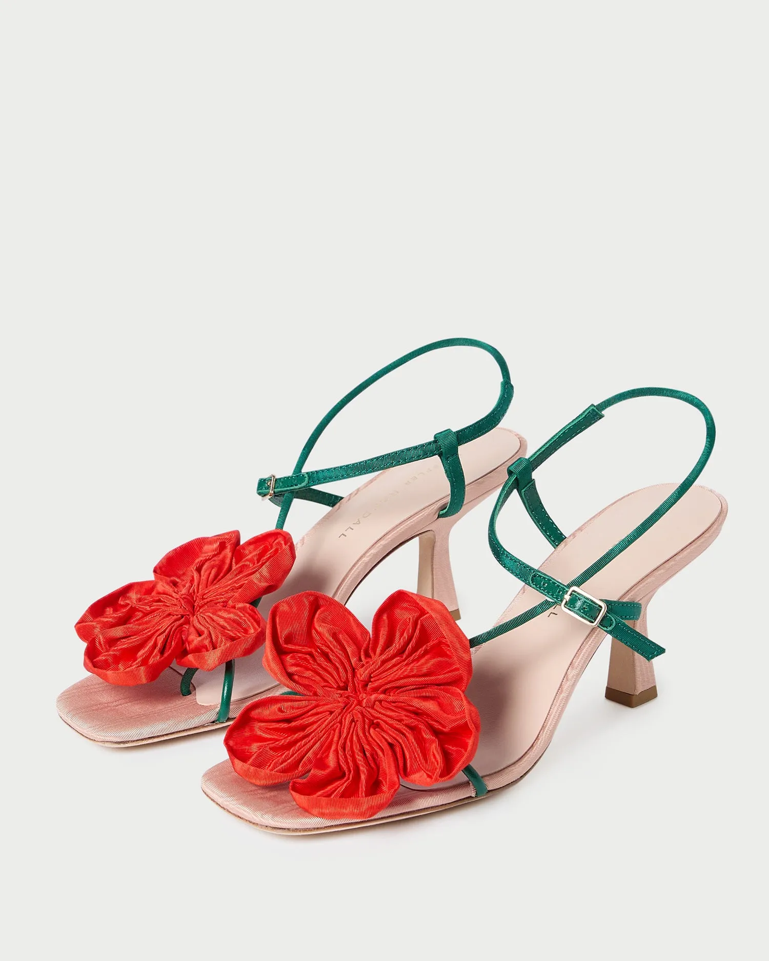 Frank Red/Green Moiré Flower Sandal -LOEFFLER RANDALL