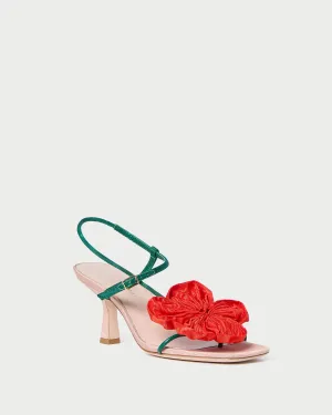 Frank Red/Green Moiré Flower Sandal -LOEFFLER RANDALL