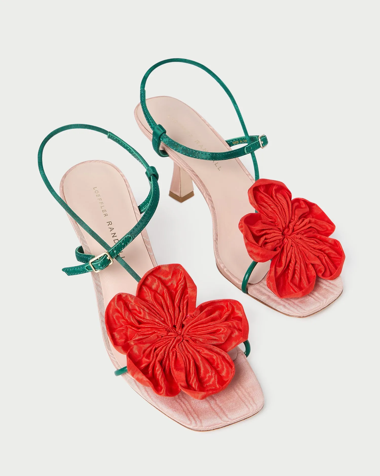 Frank Red/Green Moiré Flower Sandal -LOEFFLER RANDALL