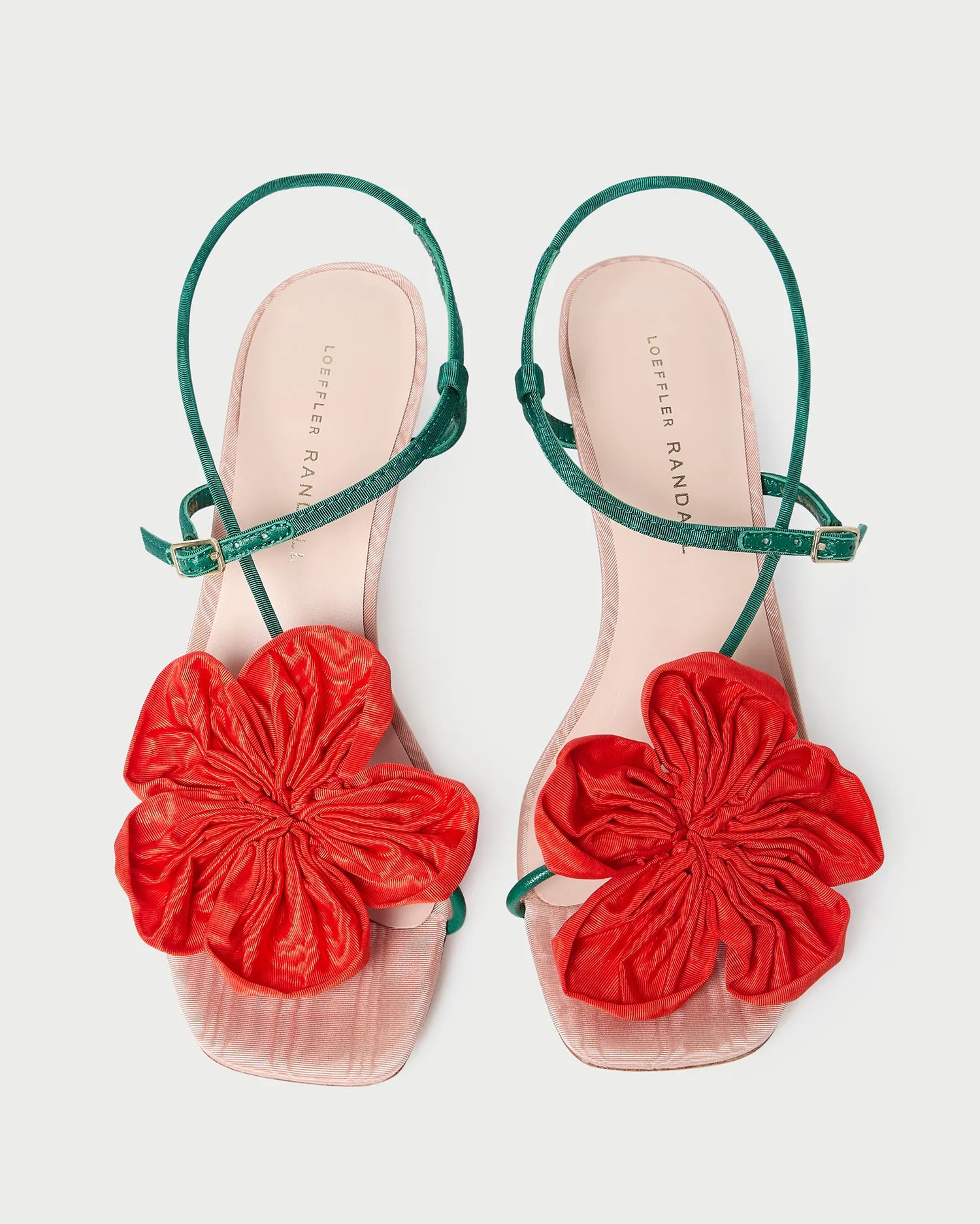 Frank Red/Green Moiré Flower Sandal -LOEFFLER RANDALL