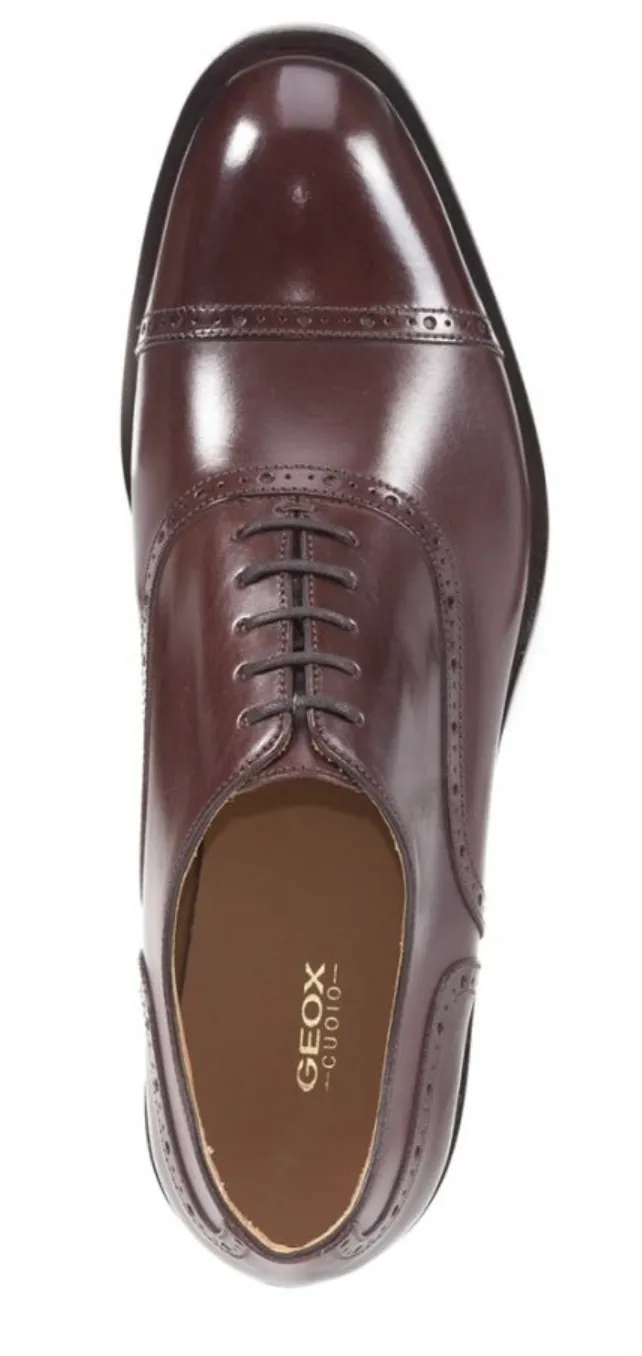 GEOX Men's U Saymore A Oxford Dress Shoes, Ebony Brown