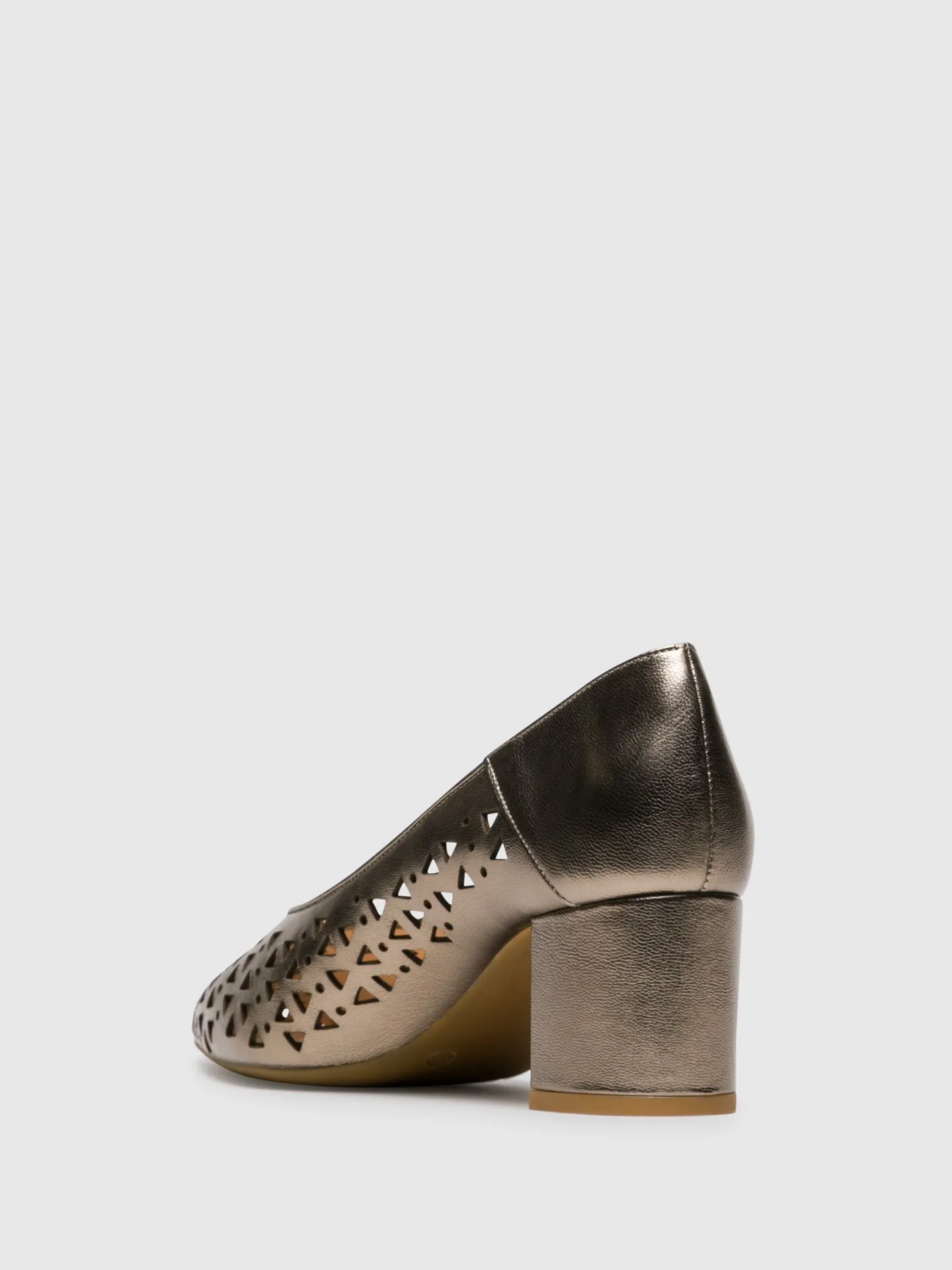 Gold Chunky Heel Shoes