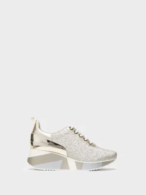 Gold Lace-up Shoes