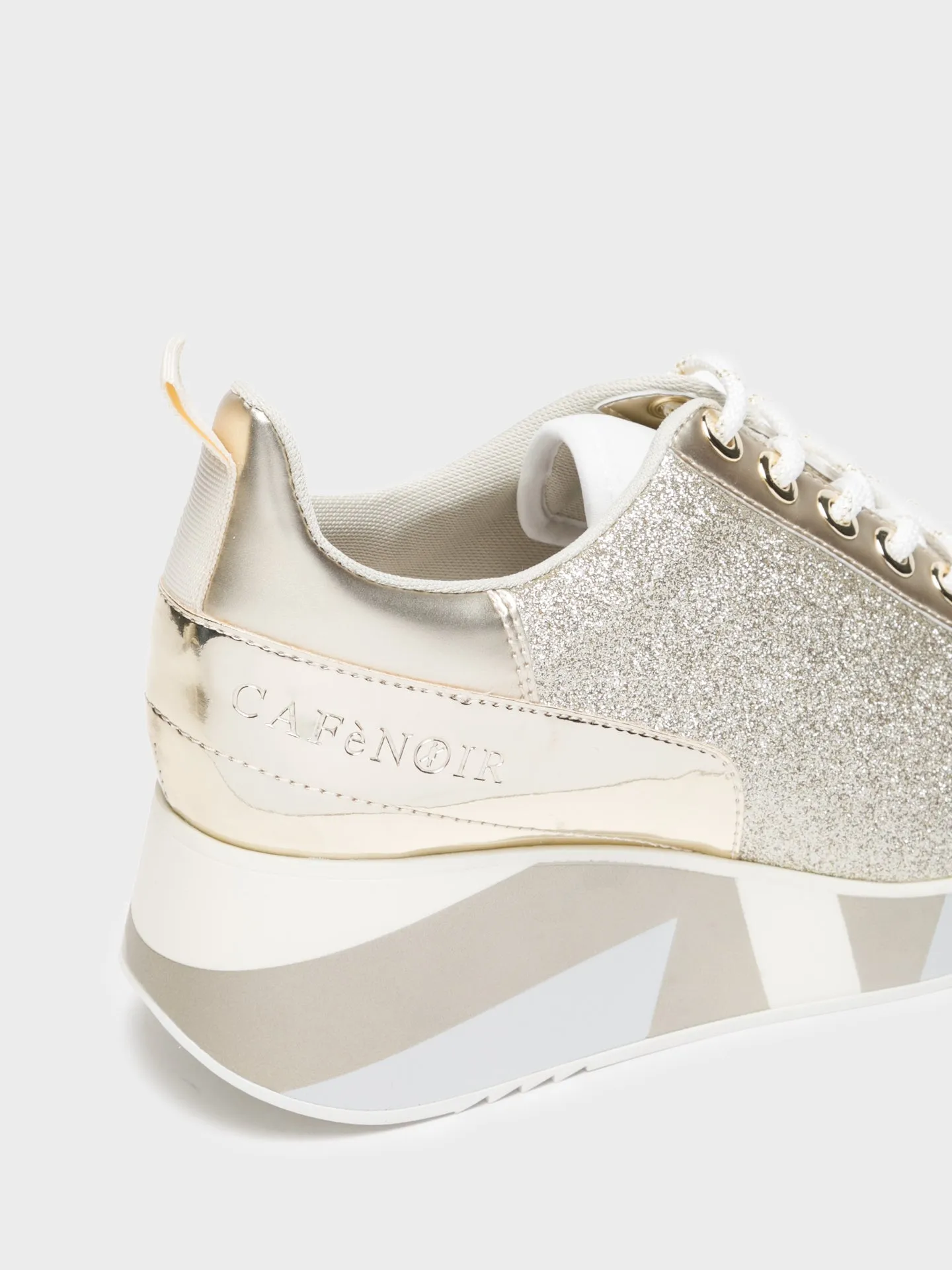 Gold Lace-up Shoes