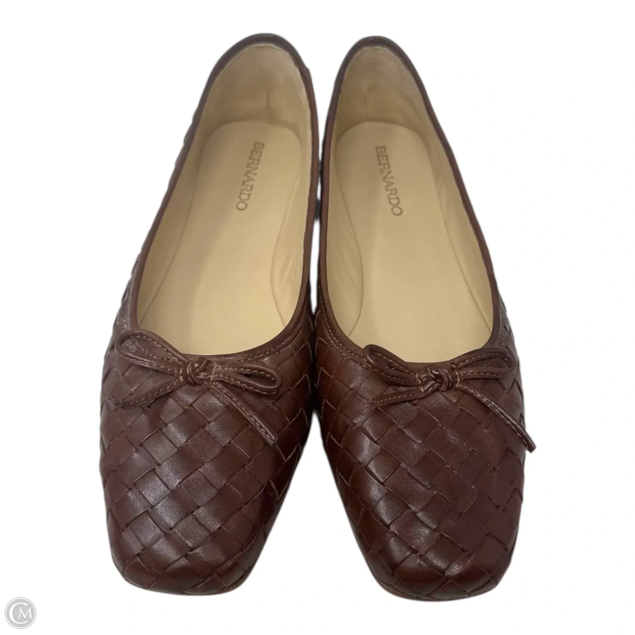 Gwynn Woven Bow Ballet Shoes Flats By Bernardo In Brown, Size: 8.5
