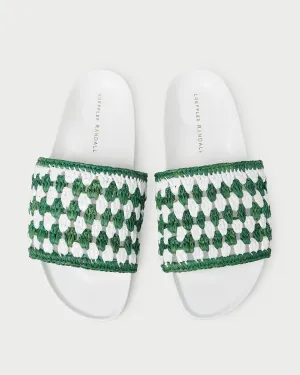 Henri Green/White Crochet Raffia Sandal -LOEFFLER RANDALL