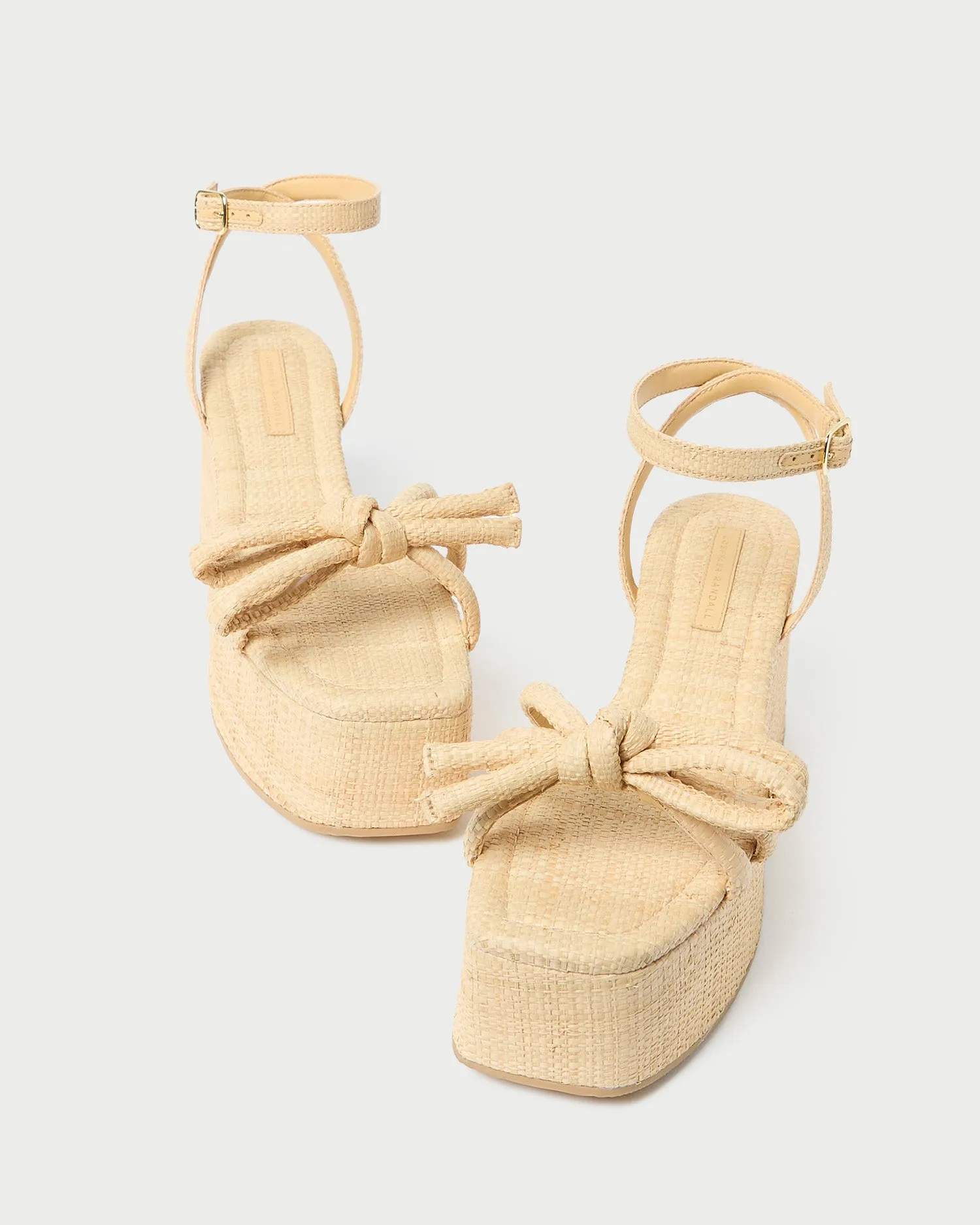Hudson Natural Raffia Platform Sandal -LOEFFLER RANDALL