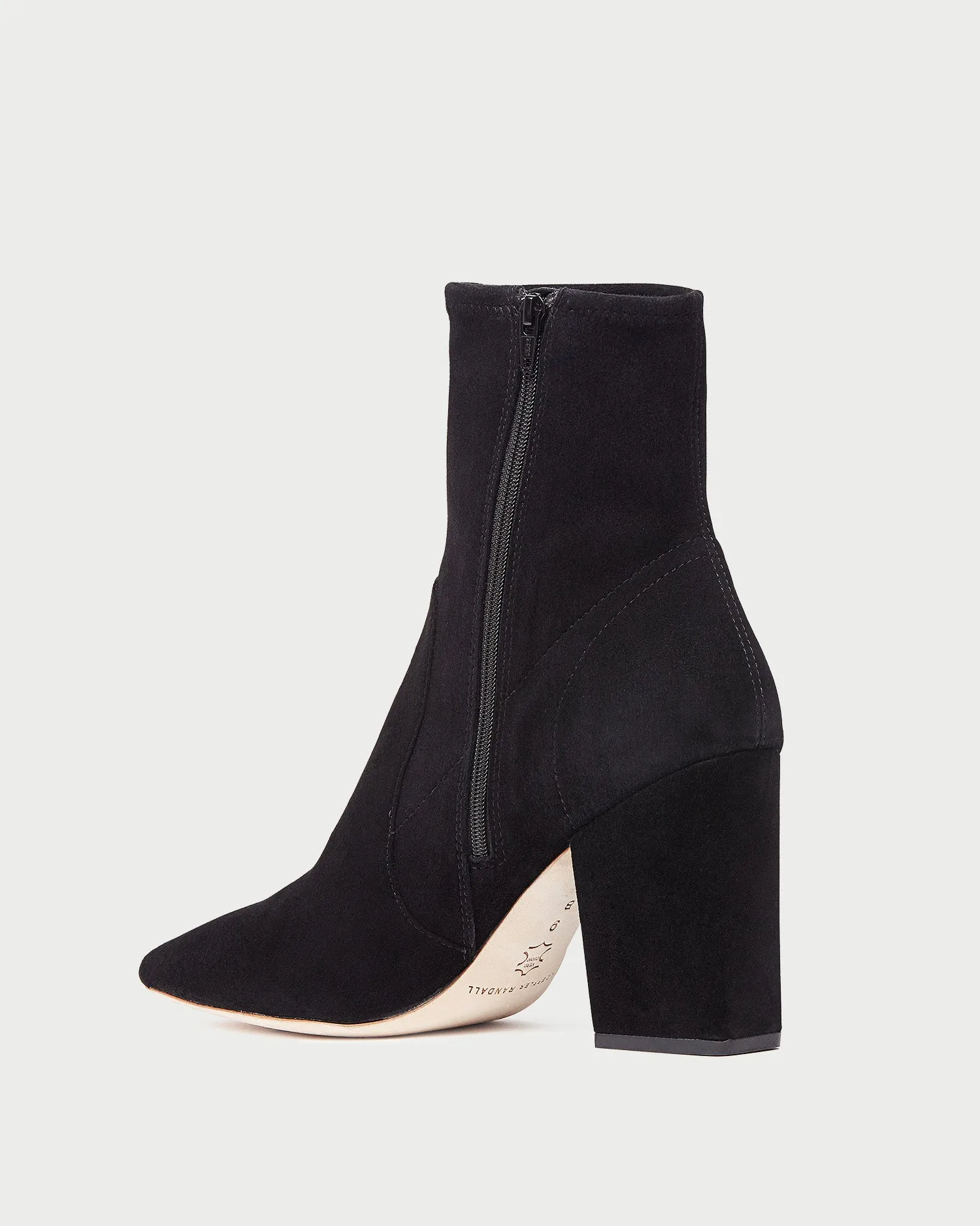 Isla Black Suede Slim Ankle Bootie -LOEFFLER RANDALL