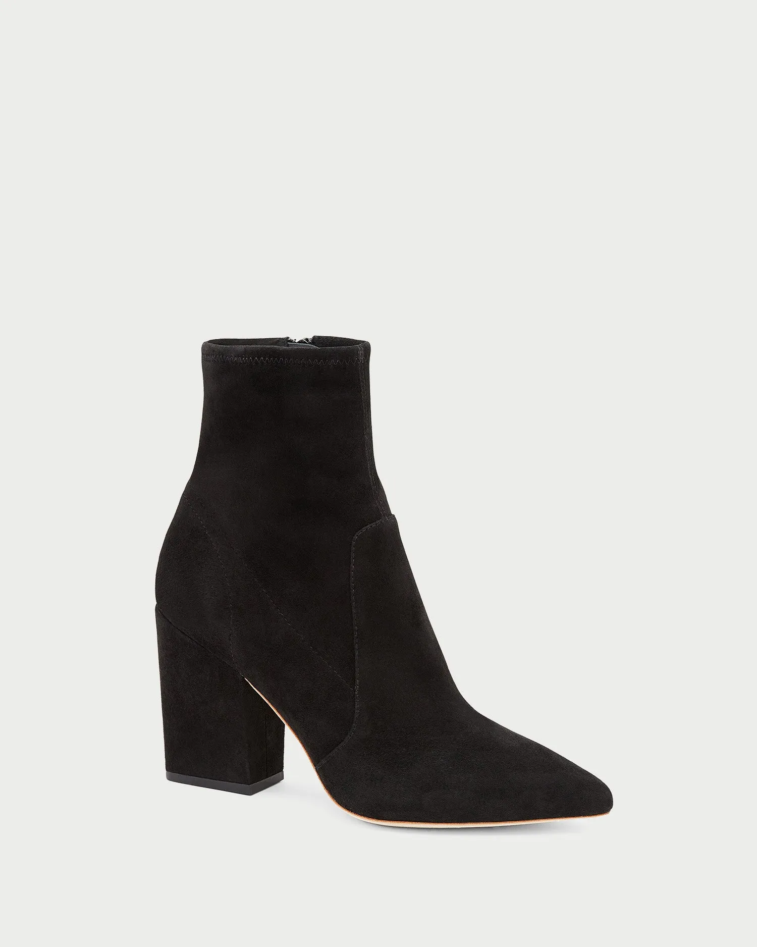Isla Black Suede Slim Ankle Bootie -LOEFFLER RANDALL