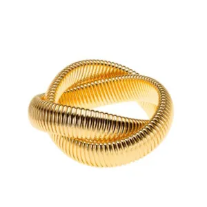 Janis Savitt Gold Double Cobra Bracelet