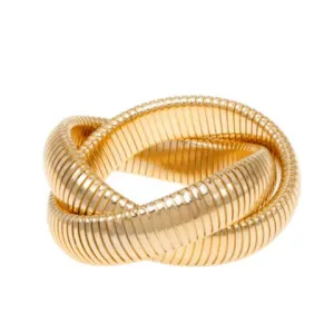 Janis Savitt Gold Double Cobra Bracelet