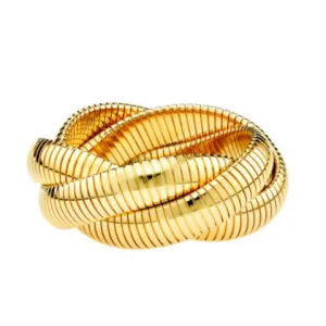Janis Savitt Gold Triple Wide Cobra Bracelet