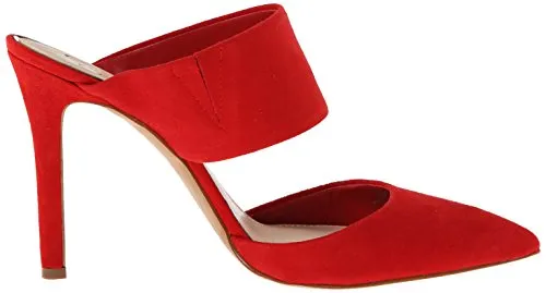 Jessica Simpson Women's Chandra Slide Pump Open Back High Heel Shoe, Red Mousse