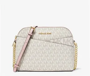 Jet Set Travel Medium Logo Dome Crossbody Bag (Vanilla) In 35F1Gtvc6B