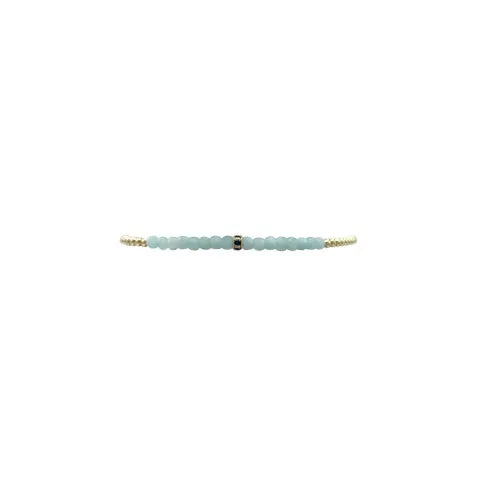 Karen Lazar Design 2mm Yellow Gold Bracelet with Icy Amazonite and Sapphire