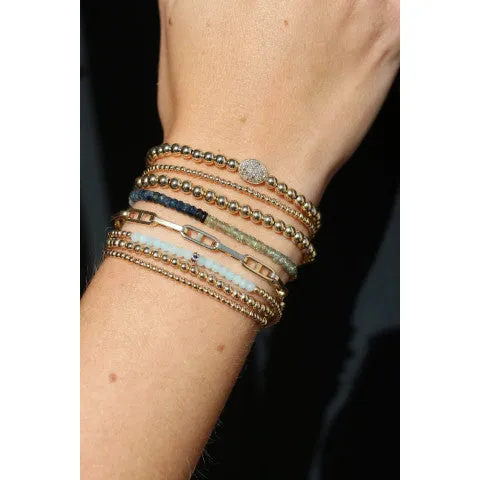 Karen Lazar Design 2mm Yellow Gold Bracelet with Icy Amazonite and Sapphire