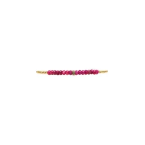 Karen Lazar Design 2mm Yellow Gold Bracelet with Rubies and Diamond Rondelle