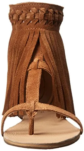 Koolaburra Women's Athena Zip Up Fringe Boho Gladiator Sandal, Color Options
