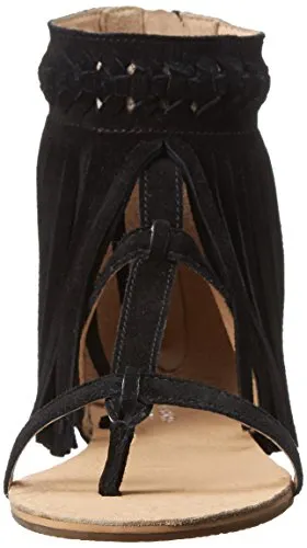 Koolaburra Women's Athena Zip Up Fringe Boho Gladiator Sandal, Color Options
