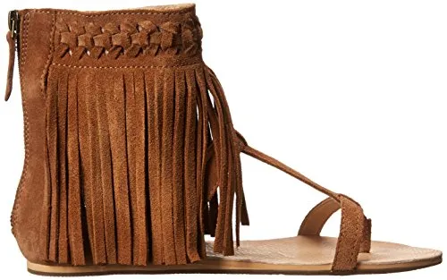 Koolaburra Women's Athena Zip Up Fringe Boho Gladiator Sandal, Color Options