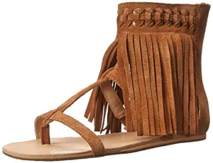 Koolaburra Women's Athena Zip Up Fringe Boho Gladiator Sandal, Color Options