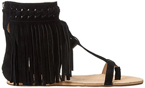 Koolaburra Women's Athena Zip Up Fringe Boho Gladiator Sandal, Color Options