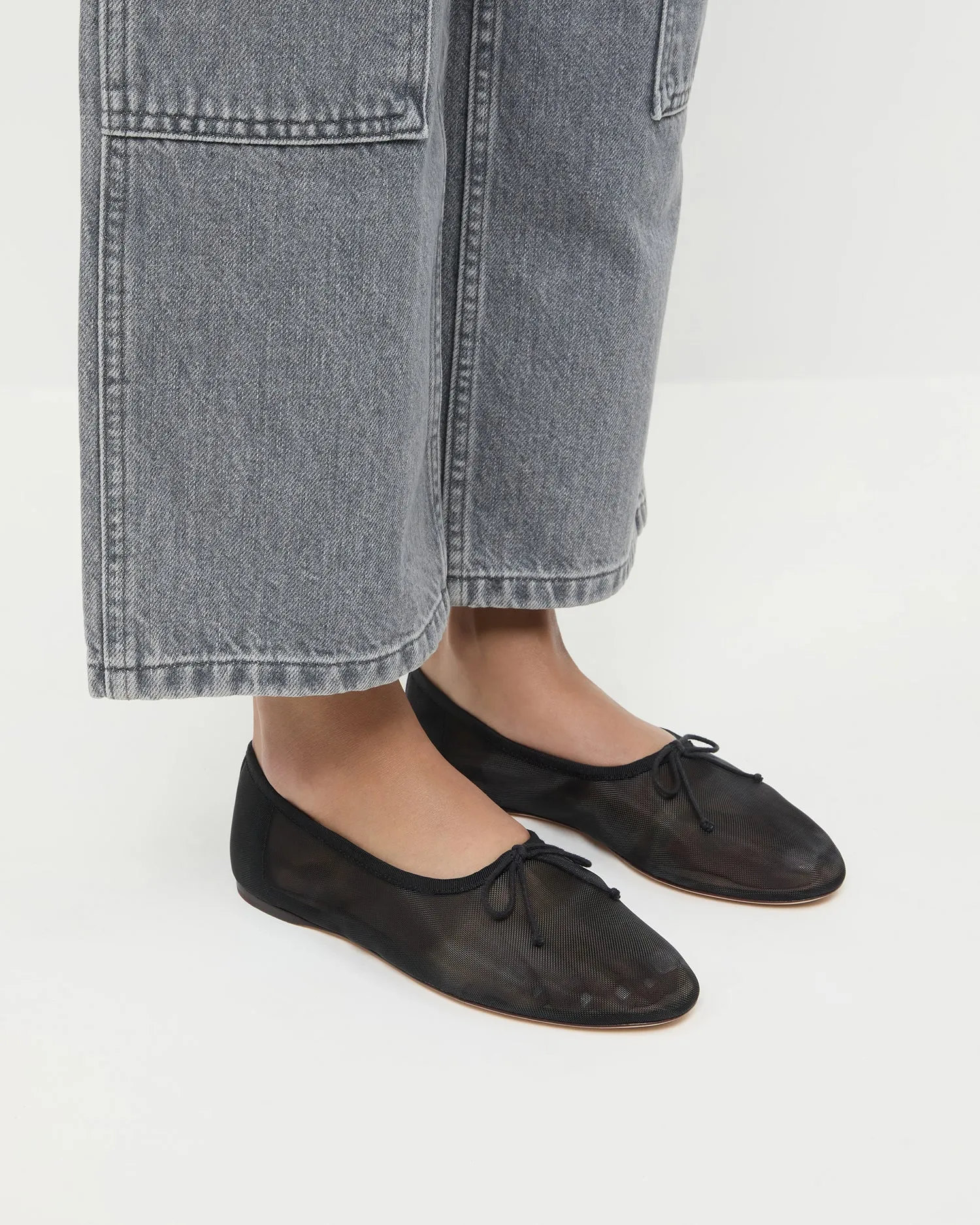 Landon Black Mesh Ballet Flat -LOEFFLER RANDALL