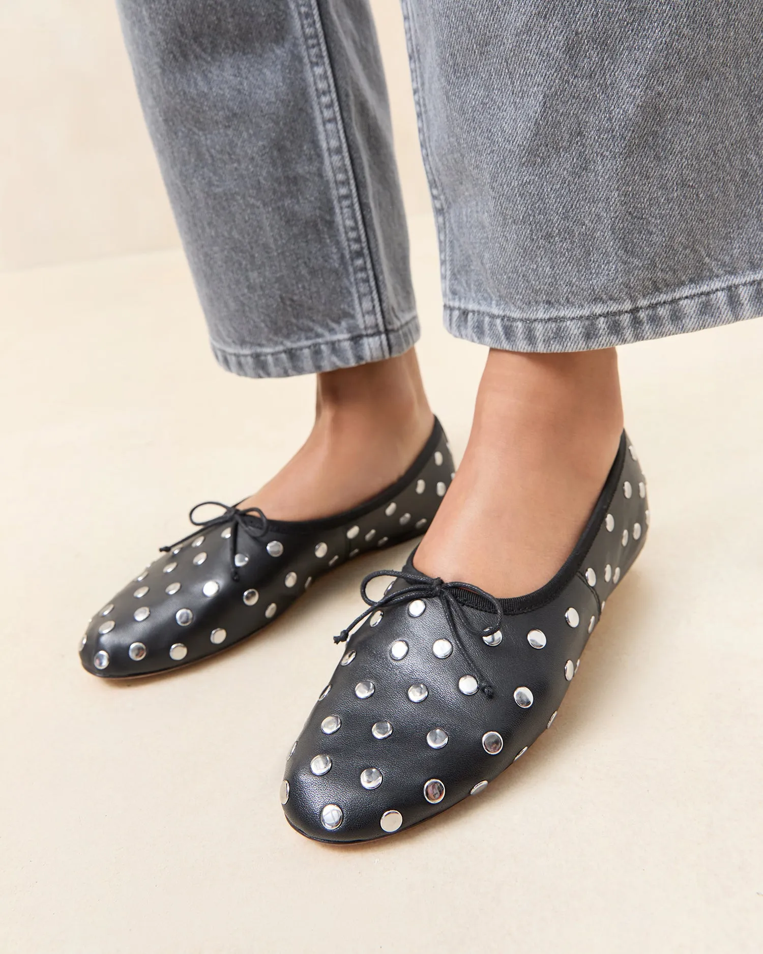 Landon Black/Silver Ballet Flat -LOEFFLER RANDALL