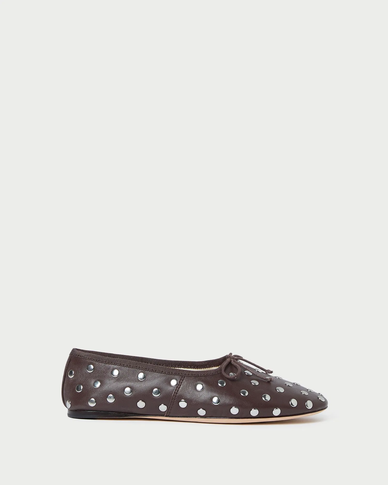 Landon Espresso/Silver Ballet Flat -LOEFFLER RANDALL