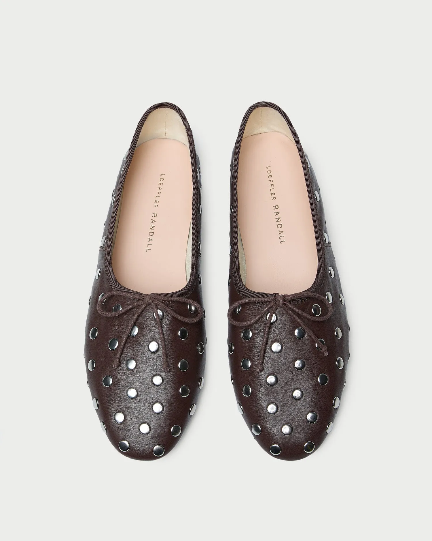 Landon Espresso/Silver Ballet Flat -LOEFFLER RANDALL