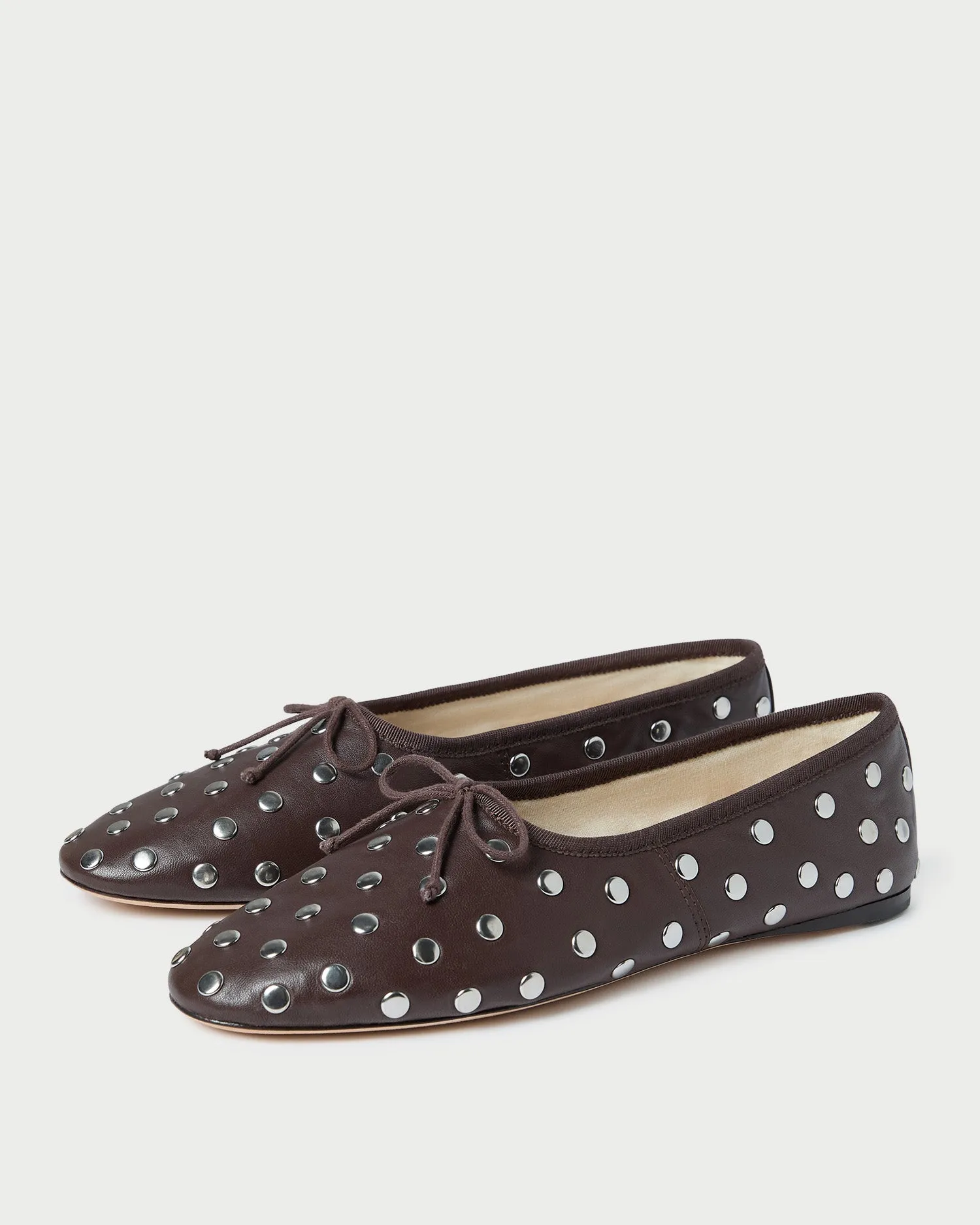 Landon Espresso/Silver Ballet Flat -LOEFFLER RANDALL