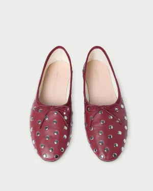 Landon Wine/Silver Ballet Flat -LOEFFLER RANDALL