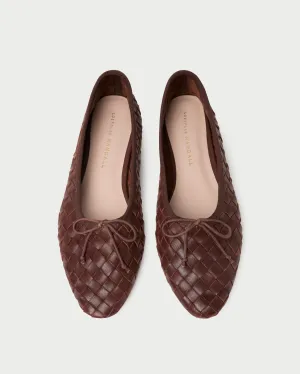 Landry Chocolate Woven Ballet Flat -LOEFFLER RANDALL