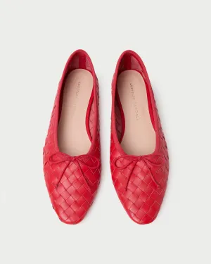 Landry Red Woven Ballet Flat -LOEFFLER RANDALL