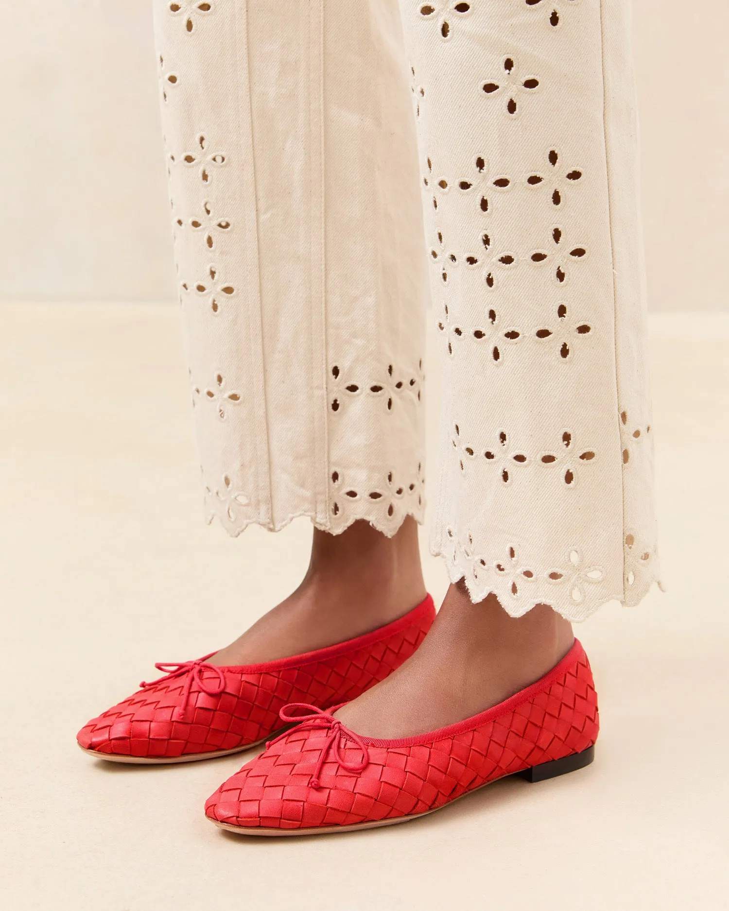 Landry Red Woven Ballet Flat -LOEFFLER RANDALL