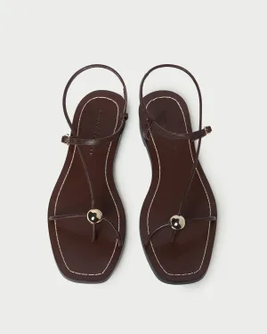 Lara Espresso Leather Sandal -LOEFFLER RANDALL