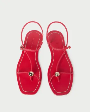 Lara Red Leather Sandal -LOEFFLER RANDALL