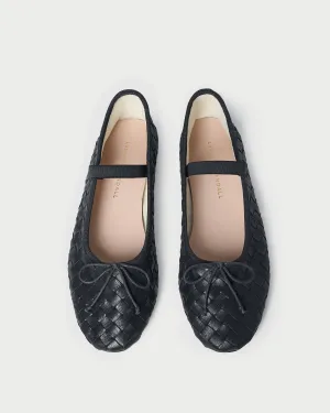 Leonie Black Woven Ballet Flat -LOEFFLER RANDALL