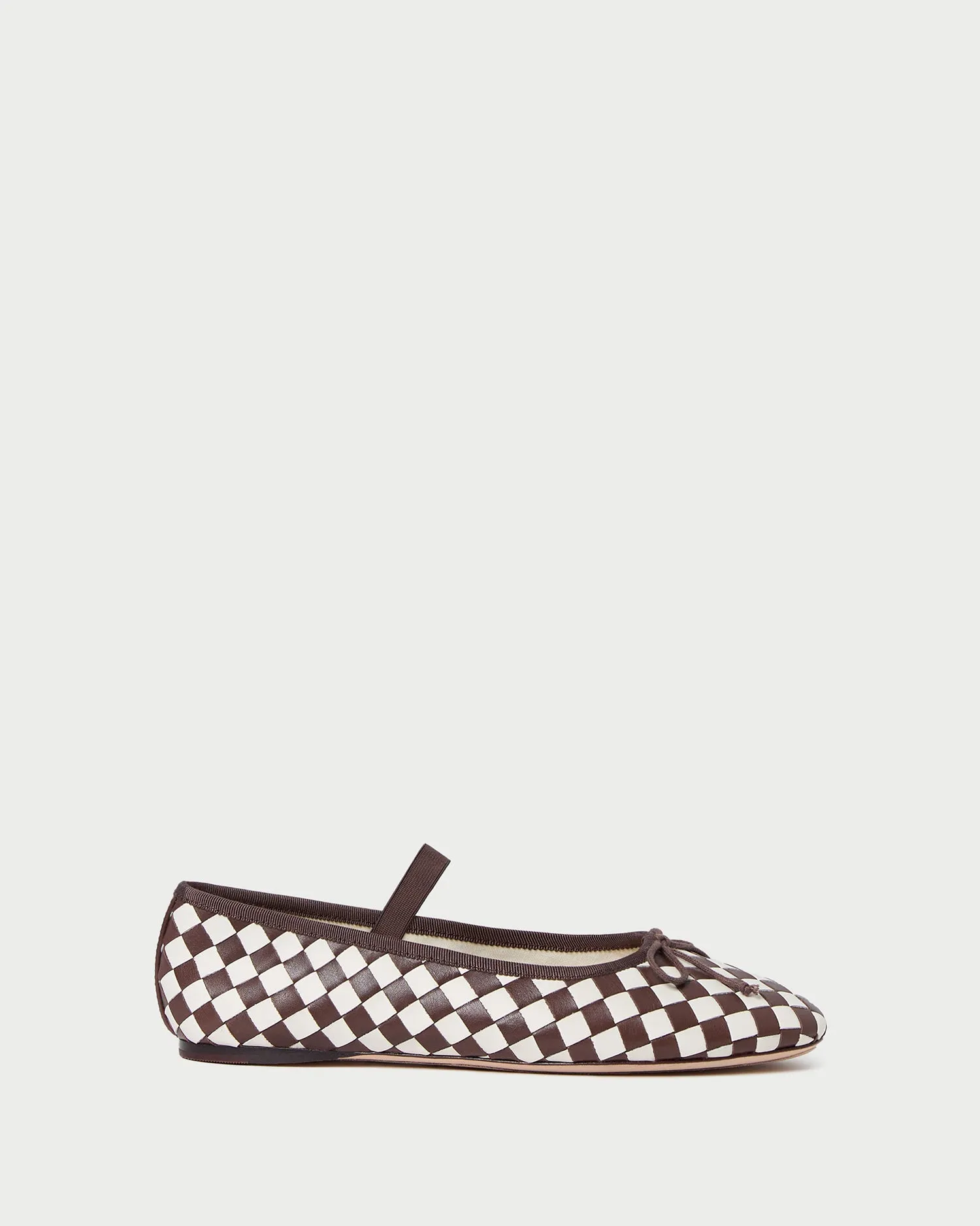 Leonie Chocolate/Cream Woven Ballet Flat -LOEFFLER RANDALL