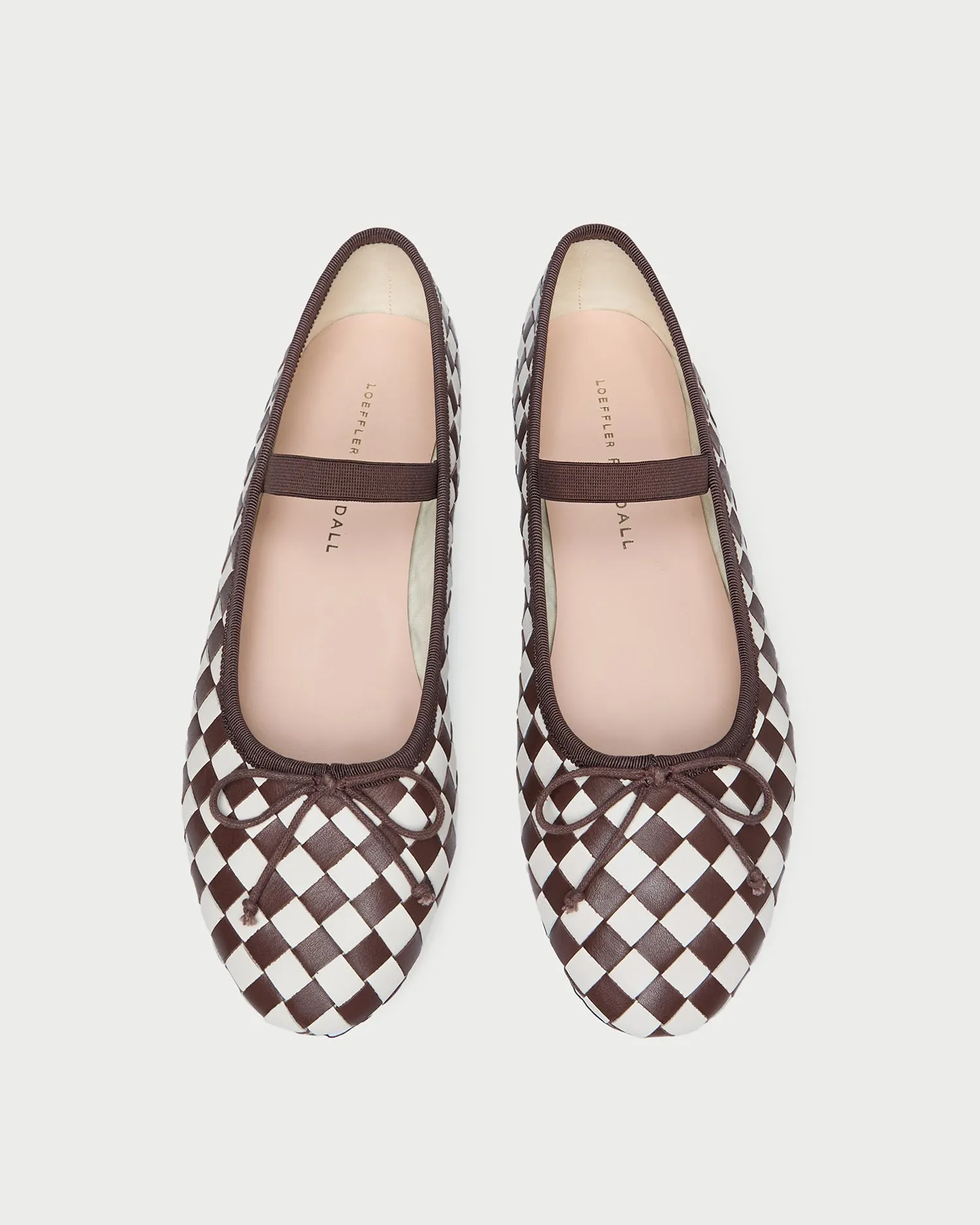 Leonie Chocolate/Cream Woven Ballet Flat -LOEFFLER RANDALL