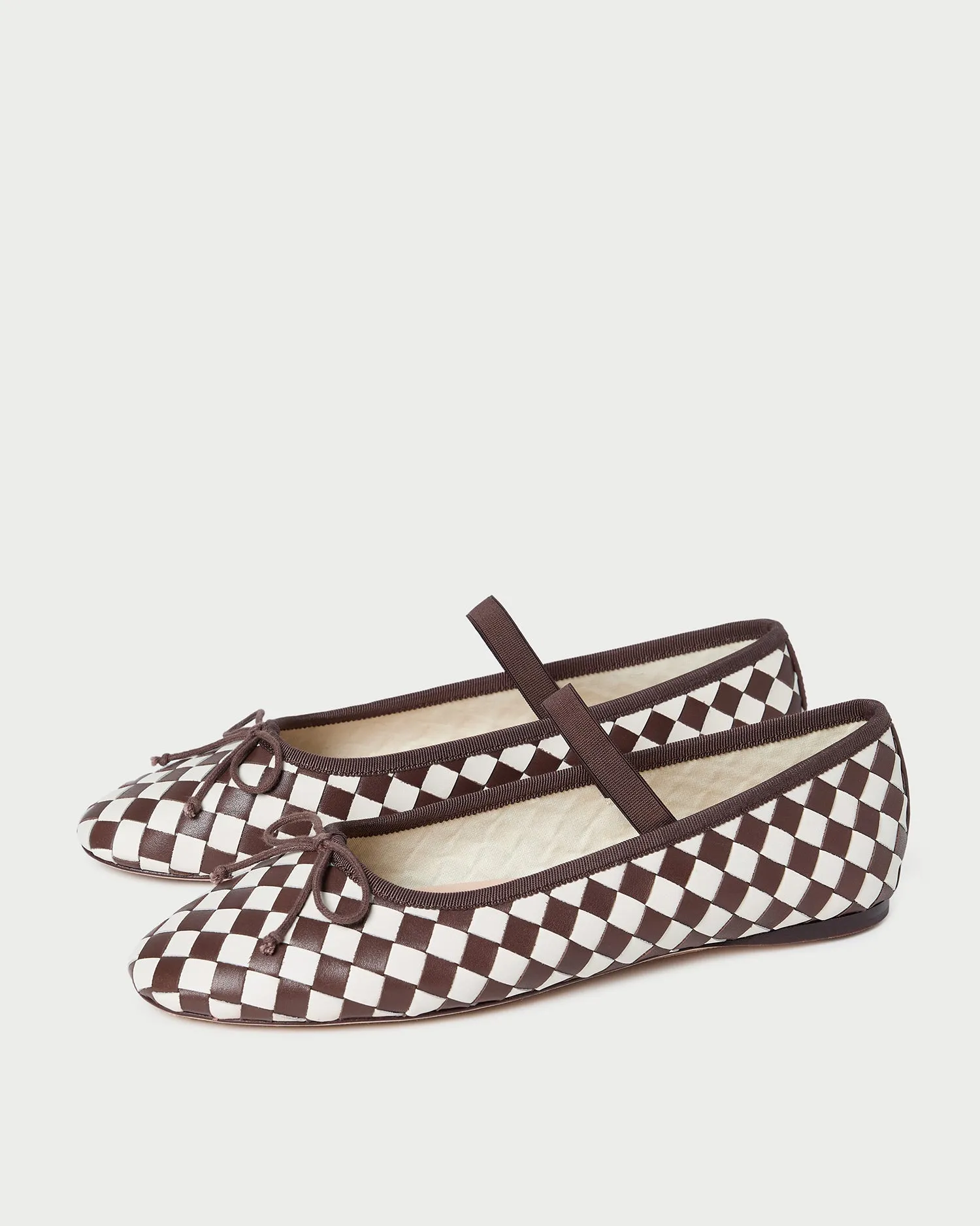 Leonie Chocolate/Cream Woven Ballet Flat -LOEFFLER RANDALL