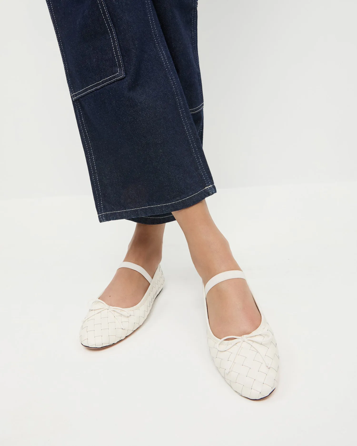 Leonie Cream Woven Ballet Flat -LOEFFLER RANDALL