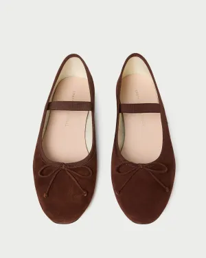 Leonie Espresso Suede Ballet Flat -LOEFFLER RANDALL